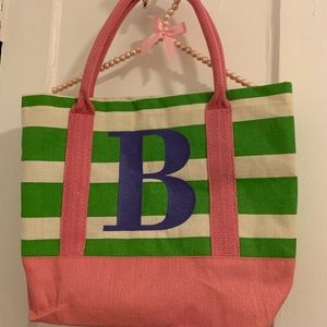 Mud Pie Personalized “B” tote bag NWOT